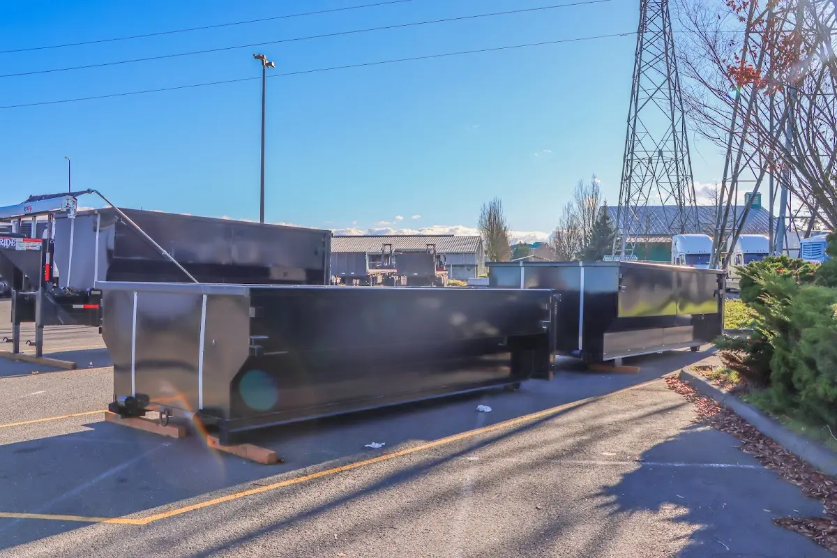 Roll-off dumpster ready for waste disposal at job site for Residential Dumpster Rental in Logan